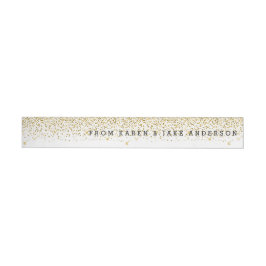 Moderne Gold Glitter-Confetti en naam Omwikkelbaar Adreslabel