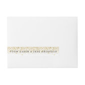 Moderne Gold Glitter-Confetti en naam Omwikkelbaar Adreslabel (Voorkant)