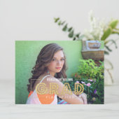 Moderne Gold Glitter Graduation Invitations Kaart (Staand voorkant)