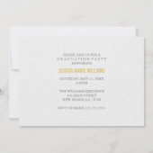 Moderne Gold Glitter Graduation Invitations Kaart (Achterkant)