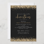 Moderne Gold Glitter-kerstfeestdag - zwart Kaart (Voorkant)