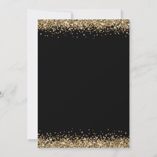 Moderne Gold Glitter-kerstfeestdag - zwart Kaart (Achterkant)