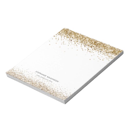 Moderne Gold Glitter-laptop Notitieblok (Linkerzijde)