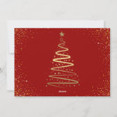 Moderne Gold Glitter Red Merry-kerstfoto Feestdagenkaart (Achterkant)