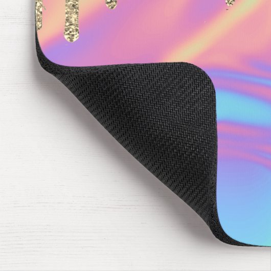 Moderne Gold Glitter-schijven Ombre Holographic Muismat (Hoek)