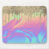Moderne Gold Glitter-schijven Ombre Holographic Muismat (Voorkant)
