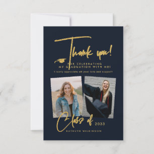 Moderne Gold Glitter Script AFSTUDEERDER - Harteli Aankondiging