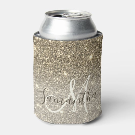 Moderne Gold Glitter Sparkles Personalized Name Blikjeskoeler (Blikje Voorkant)