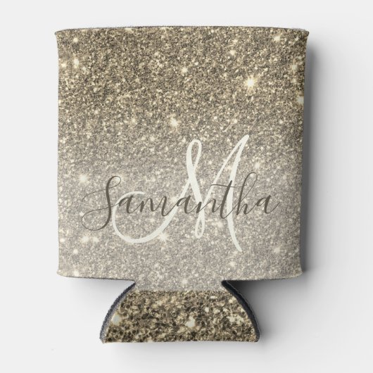 Moderne Gold Glitter Sparkles Personalized Name Blikjeskoeler (Voorkant)