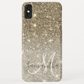Moderne Gold Glitter Sparkles Personalized Name Case-Mate iPhone Case (Achterkant)