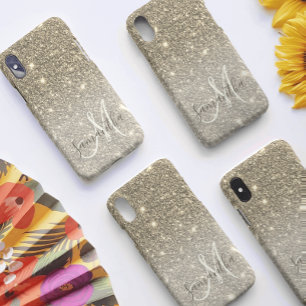 Moderne Gold Glitter Sparkles Personalized Name Case-Mate iPhone Case