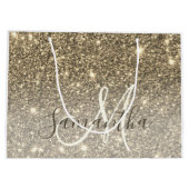 Moderne Gold Glitter Sparkles Personalized Name Groot Cadeauzakje (Achterkant)