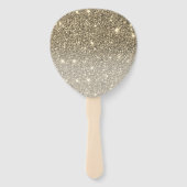 Moderne Gold Glitter Sparkles Personalized Name Handwaaier (Achterkant)