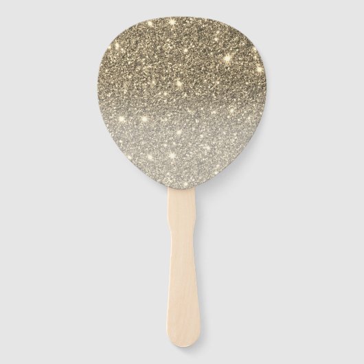 Moderne Gold Glitter Sparkles Personalized Name Handwaaier (Achterkant)