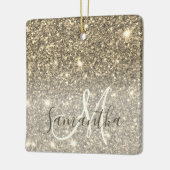 Moderne Gold Glitter Sparkles Personalized Name Keramisch Ornament (Links)
