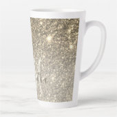 Moderne Gold Glitter Sparkles Personalized Name Latte Mok (Rechts)