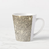 Moderne Gold Glitter Sparkles Personalized Name Latte Mok (Rechts)