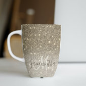 Moderne Gold Glitter Sparkles Personalized Name Latte Mok