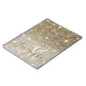 Moderne Gold Glitter Sparkles Personalized Name Notitieboek (Linkerzijde)