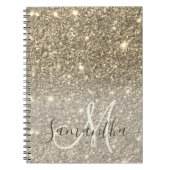Moderne Gold Glitter Sparkles Personalized Name Notitieboek (Voorkant)