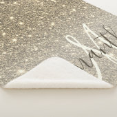 Moderne Gold Glitter Sparkles Personalized Name Sherpa Deken (3/4)