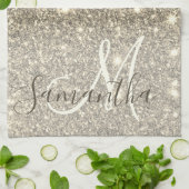 Moderne Gold Glitter Sparkles Personalized Name Theedoek (Gevouwen)