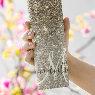 Moderne Gold Glitter Sparkles Personalized Name Thermosbeker