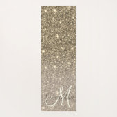 Moderne Gold Glitter Sparkles Personalized Name Yogamat (Achterkant)