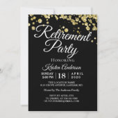 Moderne Gold Glitter Sparkles Retirement Party Kaart (Voorkant)