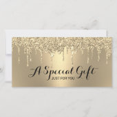 Moderne Gold Glitter stuurt zout-cadeaubonnen (Voorkant)