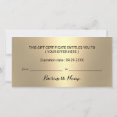 Moderne Gold Glitter stuurt zout-cadeaubonnen (Achterkant)