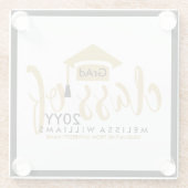 Moderne Gold Glitter-tekstklasse van 2016 Glazen Onderzetter (Achterkant)