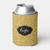 Moderne Gold Glitter Texture Black Accents Blikjeskoeler (Blikje Voorkant)