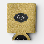Moderne Gold Glitter Texture Black Accents Blikjeskoeler (Voorkant)