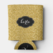Moderne Gold Glitter Texture Black Accents Blikjeskoeler (Achterkant)