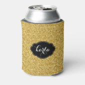 Moderne Gold Glitter Texture Black Accents Blikjeskoeler (Blikje Achterkant)