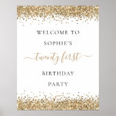 Moderne Gold Glitter Welkom 21e verjaardag Poster (Voorkant)