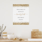 Moderne Gold Glitter Welkom 21e verjaardag Poster (Keuken)