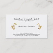 Moderne Gold Glitter & White Music Teacher Text Visitekaartje (Achterkant)