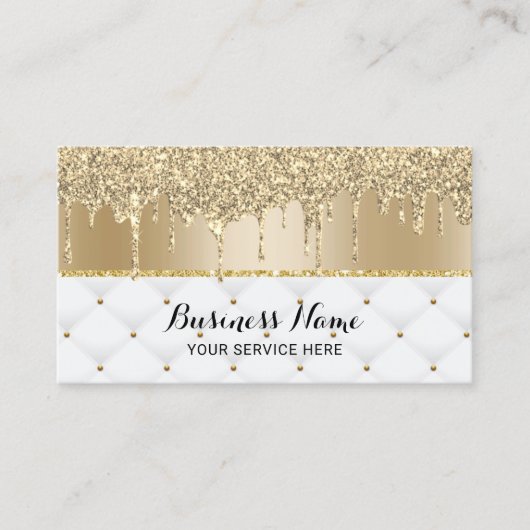 Moderne Gold Glitter zorgt voor een luxe schoonhei Visitekaartje (Voorkant)