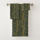 Moderne Gold Graphic Tree Branches Bad Handdoek (Insitu)