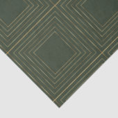 Moderne Gold Green Geometric Squares Kerstmis Tissuepapier (Detail)