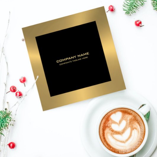 Moderne Gold-grens zwart op wit Vierkante Visitekaartje