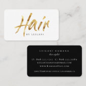 Moderne Gold Hair Stylist geborsteld Visitekaartje (Voorkant / Achterkant)