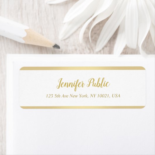 Moderne Gold Hand Script Simple Elegant Sjabloon Etiket (Insitu)