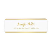 Moderne Gold Hand Script Simple Elegant Sjabloon Etiket (Voorkant)