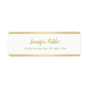Moderne Gold Hand Script Simple Elegant Sjabloon Etiket
