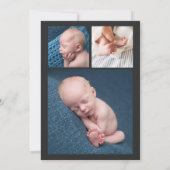 Moderne Gold Heart Boy Fotoaankondiging Kaart (Achterkant)