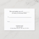 Moderne Gold Heart-klantcadeaubon Kortingskaartje (Achterkant)