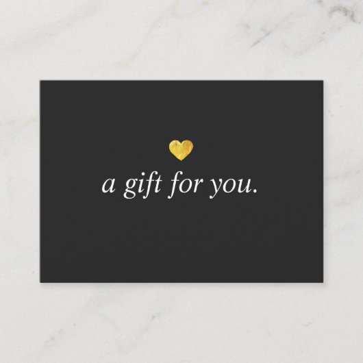 Moderne Gold Heart-klantcadeaubon Kortingskaartje (Voorkant)